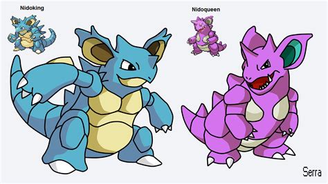 nidoqueen and nidoking.